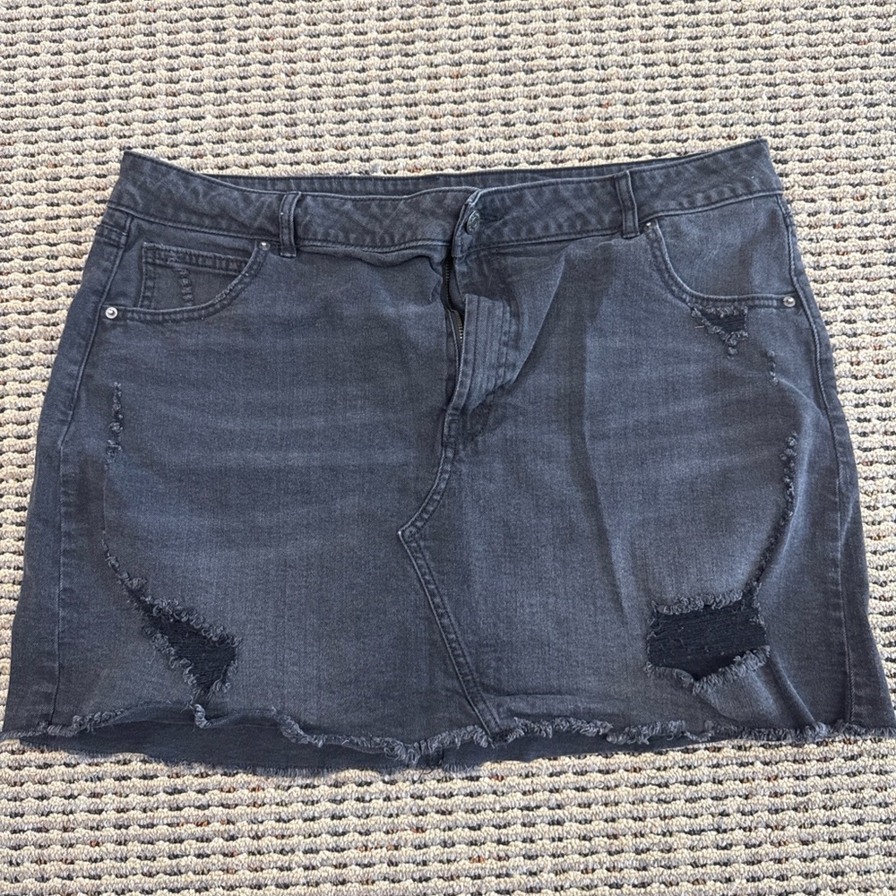 Wild fable Distressed Black Denim Skirt